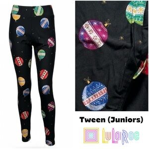 JR TWEEN NEW LulaRoe Soft Leggings One Size Juniors 8-16 Ornaments Christmas